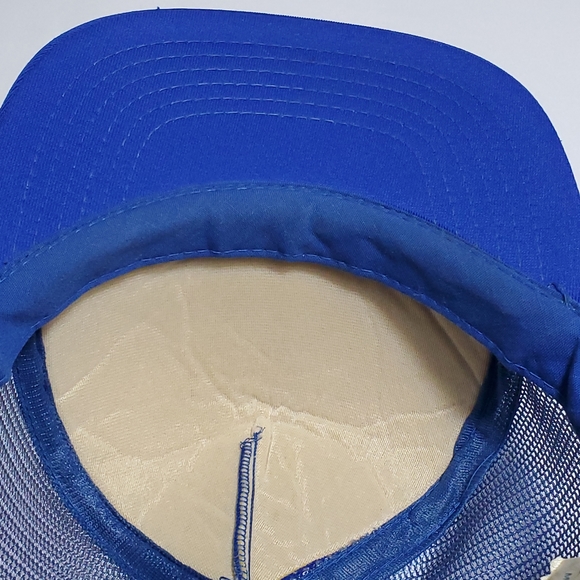 Vtg Hooked On Fishing Trucker Hat Foam Mesh Snapback Blue Baseball Cap Graphic. - Picture 10 of 13